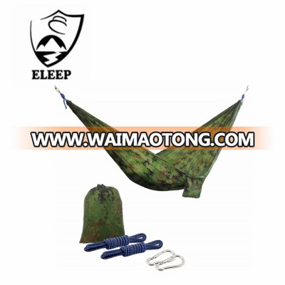 Light Double Army Camouflage Parachute Hammock with Tree Ropes and OEM Private Label