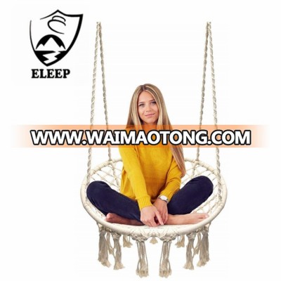 Eleep Hammock Swing Chair Outdoor Indoor Home Patio Yard Swing Rope Round Chair Hammock